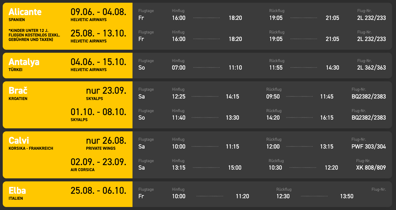 Feature 2: Dynamischer Flugplan